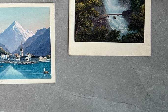 Set of 6 Antique Swiss Landscape Prints - Alpine Scenery, Waterfalls, and image 8