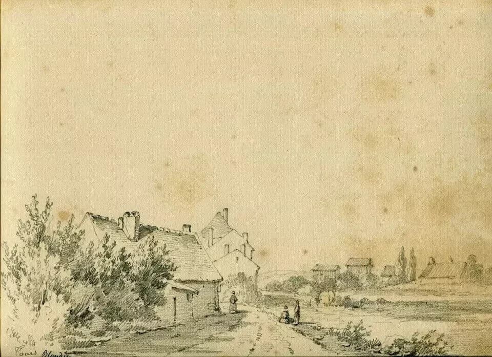 Antique Drawing Armand BLANDIN (1804-1846) Landscape Tours 1866 Artwork image 3