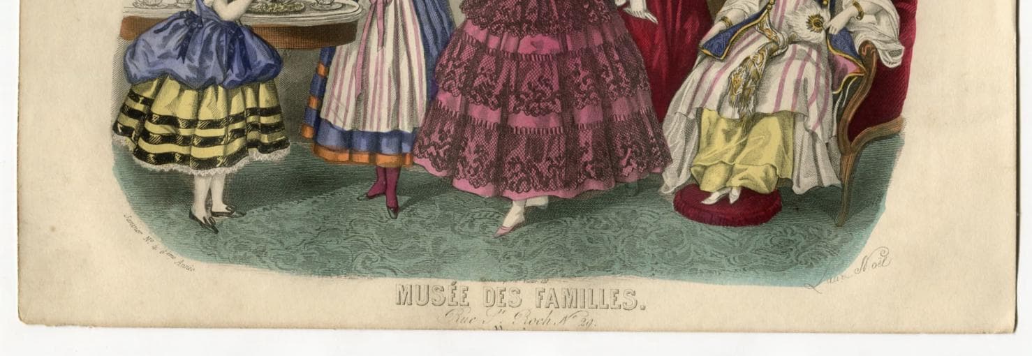 Antique Fashion Illustration - "Musée des Familles" Family Gathering with image 9