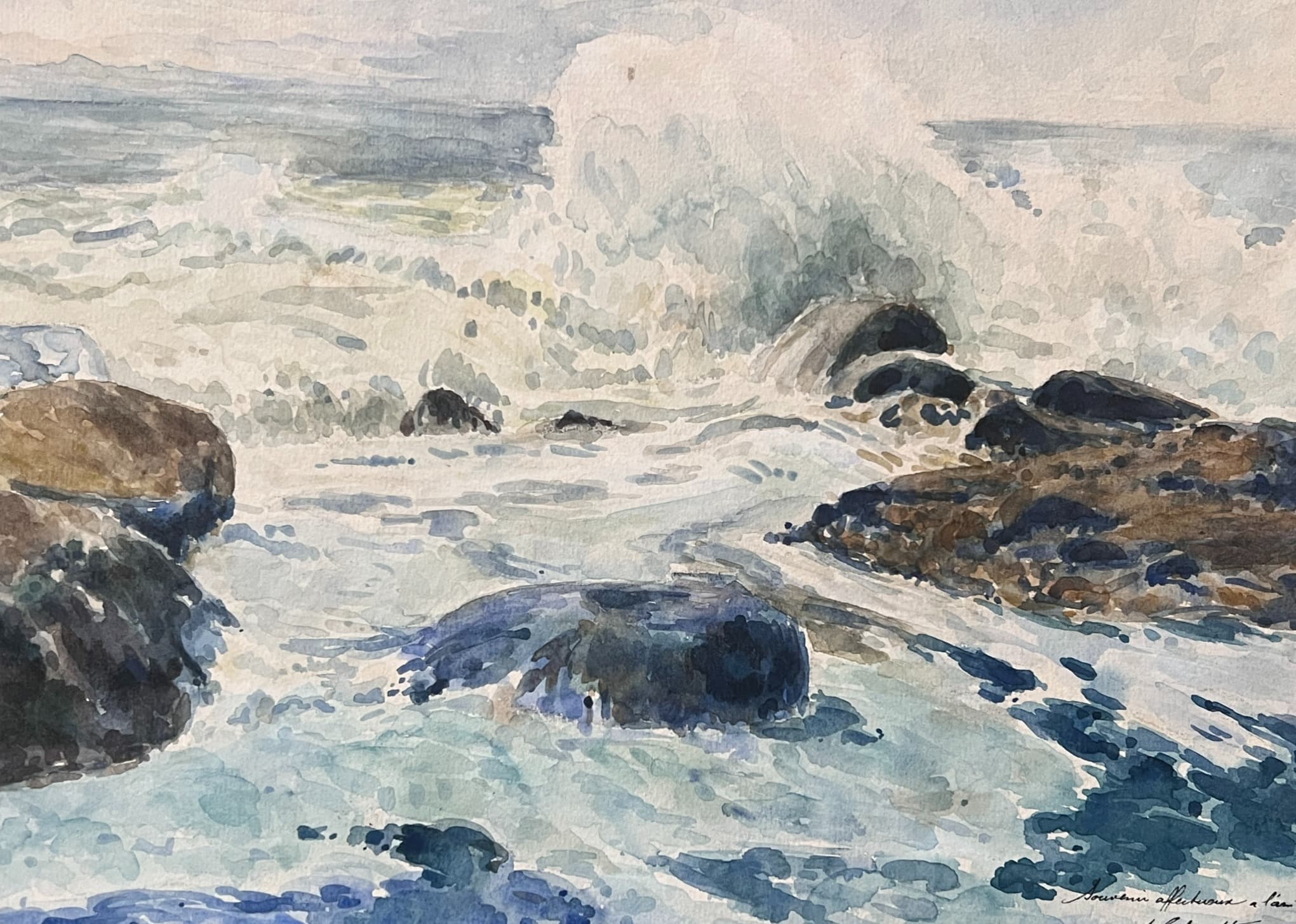 Drawing Seaview Waves by August SCHAEFFER (1833-1916) image 1