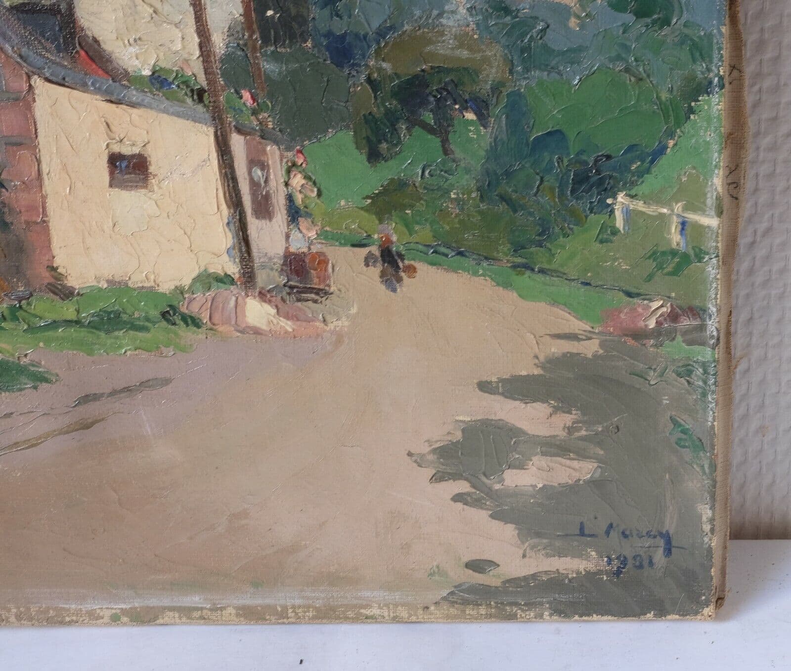 Antique Original Painting Cityview, St Jean de Chamat 1901 signed French image 5