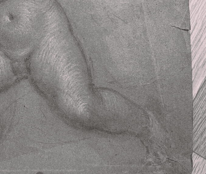 Original Antique Pencil 18th century Drawing Nude Angel Artwork image 5