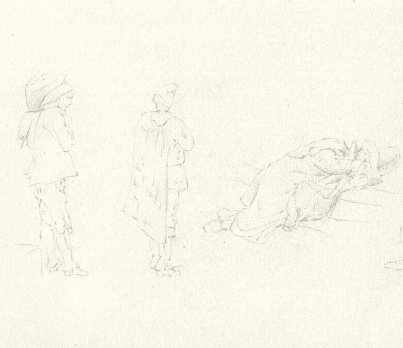 Antique Pencil Drawing Original Sketches of Characters image 6