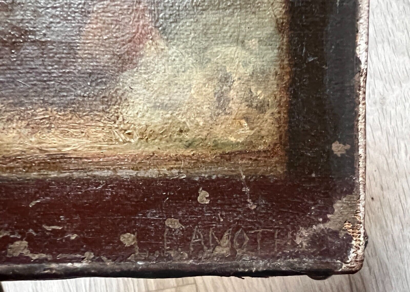Antique Painting Canvas Louis LAMOTHE (1822-1869) Religious Scene image 4