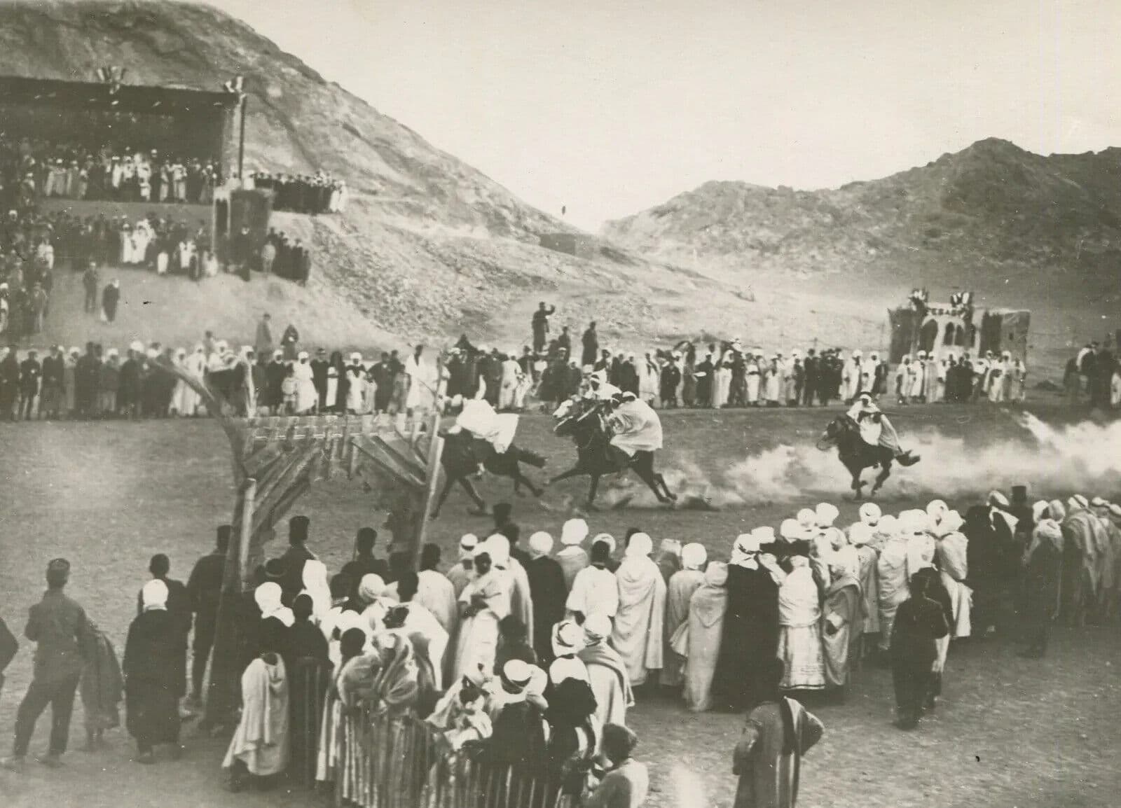 Vintage Original Photograph Biskra, Algeria Horse Race 1920' image 1