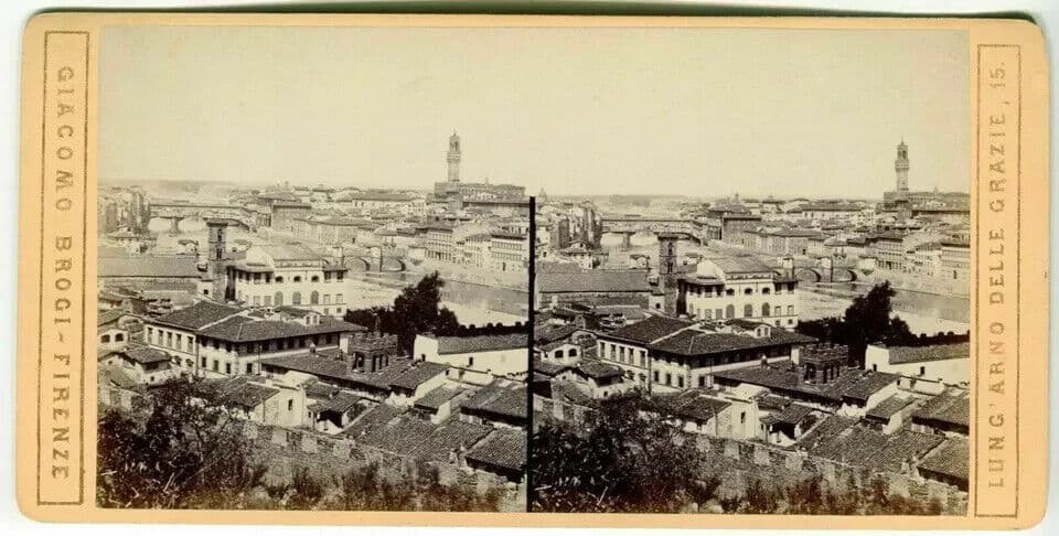 Vintage Stereoview Photograph Giacomo BROGI - Florence. Panorama, Italie c. 1870 image 5