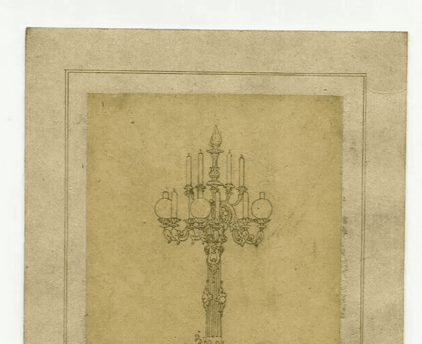 Antique Pencil Original Drawing 19th century Sculpture, Fruits image 3