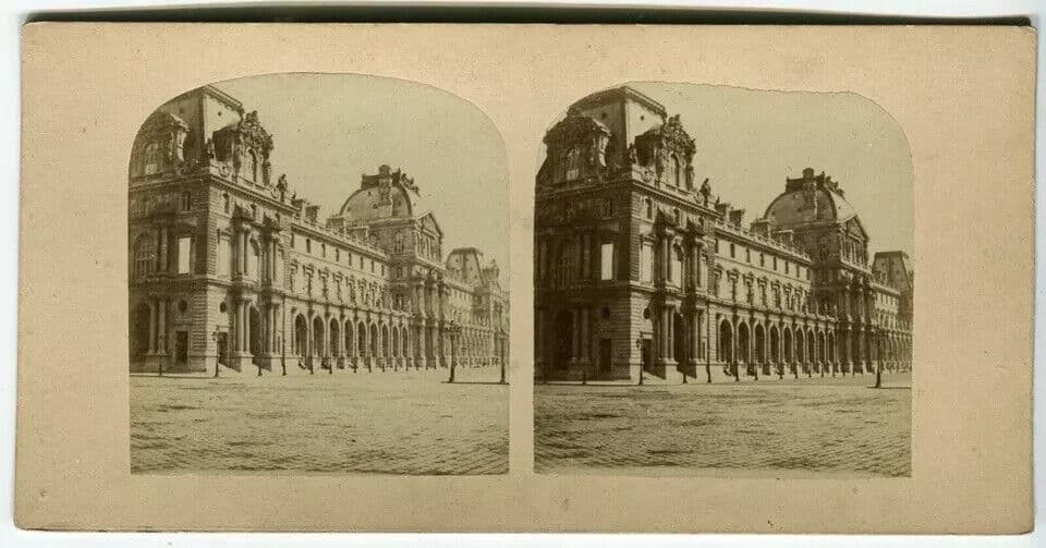 Vintage Stereoview Photograph Louvre Paris - Lecocq-Frêné - Albumen 1860 image 4