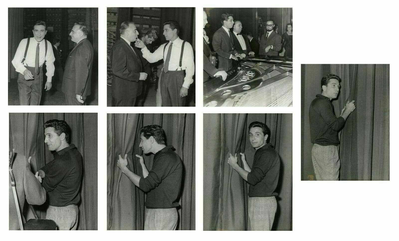 Vintage Photographs Reportage Gilbert Becaud, Olympia , Actor 22/09/1960 x7 image 1
