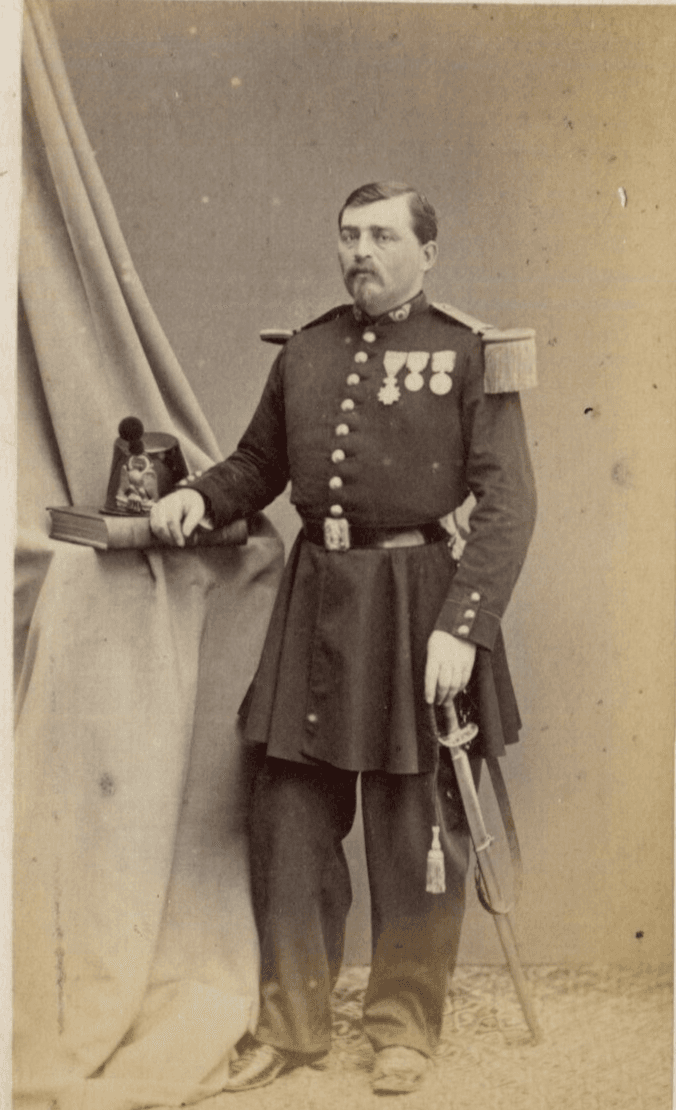 Antique CDV Photographs Military Man Portrait Jaquard Henniburger 1866 image 1