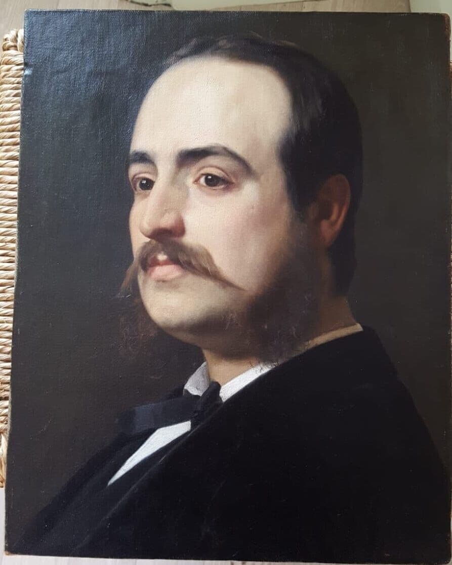 Antique Painting Antonio CISERI (1821-1891) Man Portait Famiglia Bianchini image 6