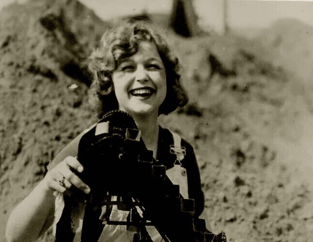 Vintage Photography Original Woman with Sand Digging Machine 1920 image 5