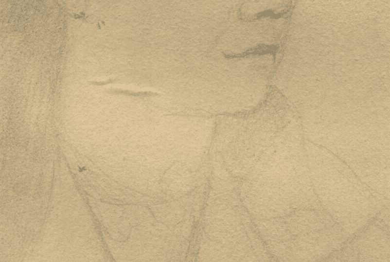 Antique Pencil Drawing Original Woman Portrait with Hat signed image 4