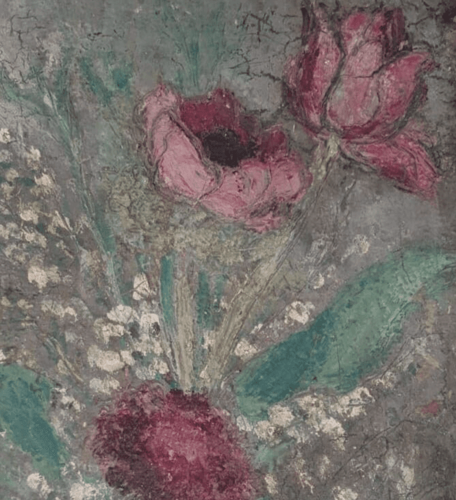 Antique Painting Original Flowers, Floral, Still Life, Poppy, Roses signed image 6