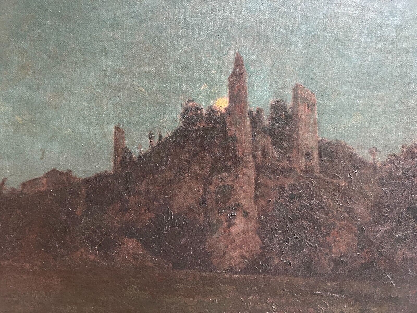 Antique Painting Original Landscape, Mountain Albert ALBERTIN (1847-1907) image 1