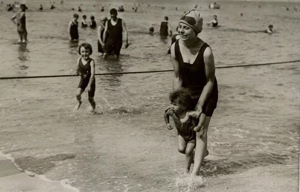 Vintage Photography Original Mother and Son at the Beach image 7