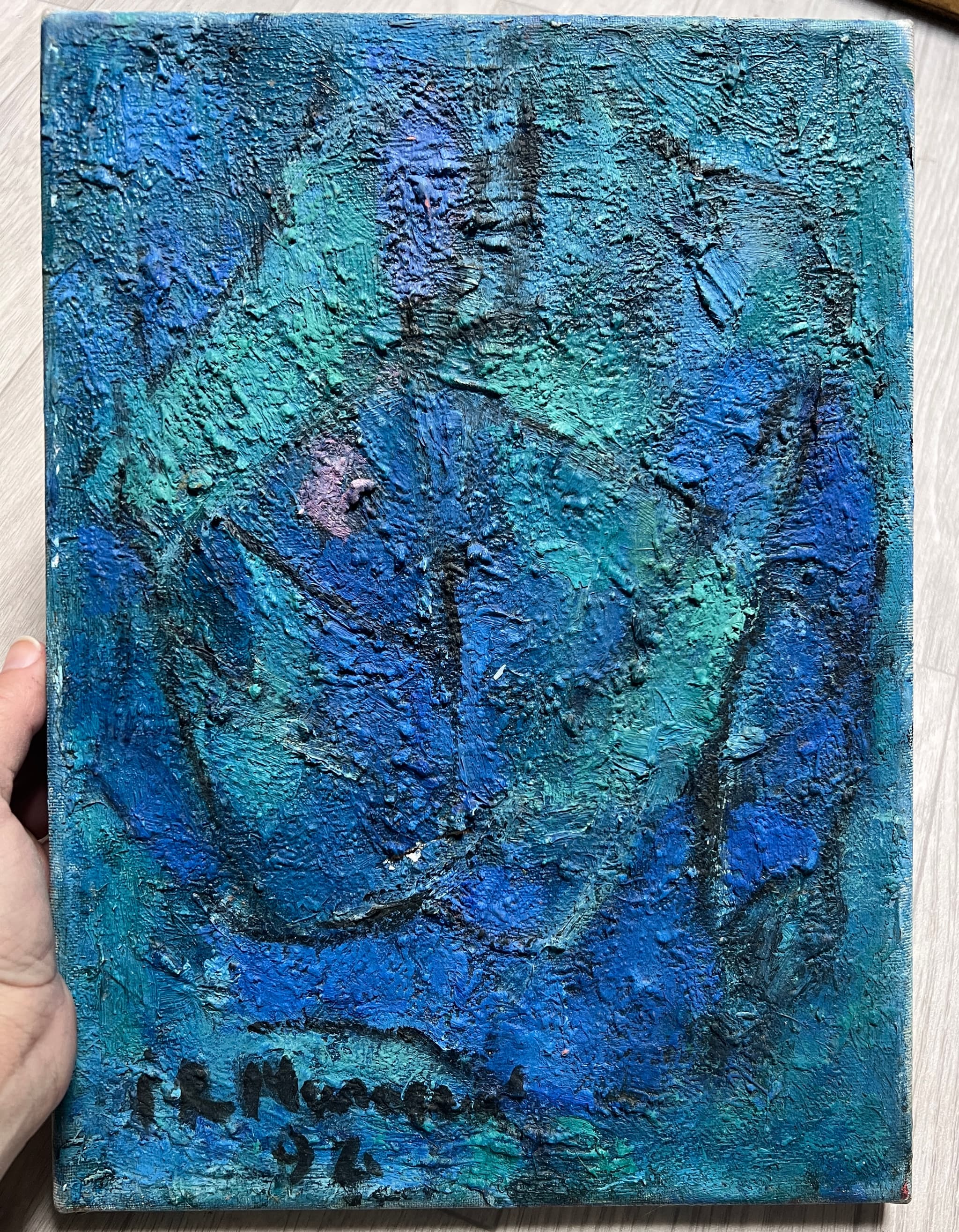 Painting by Franck MURACCIOLE (1972) Blue Abstraction image 3