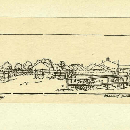 Vintage Ink Drawing signed Landscape Field Champeroux 1917 image 5