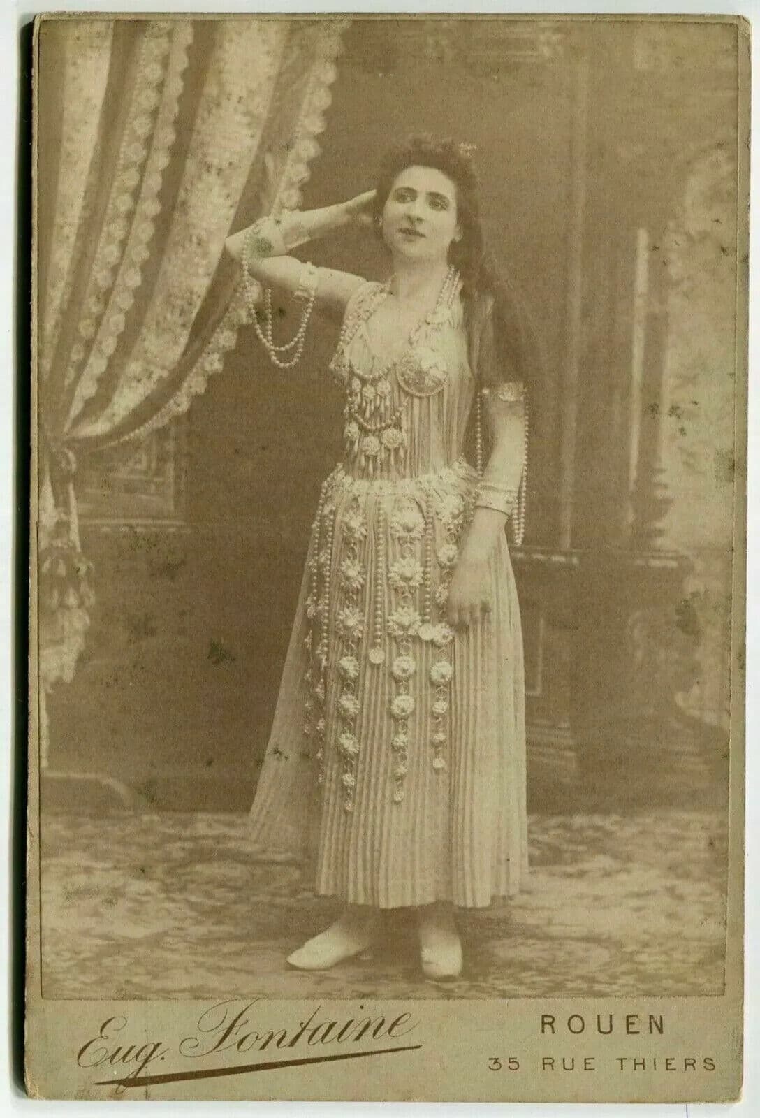 Cabinet Card Photographs Eug. Fontaine Portrait Woman Actress c. 1870 image 1