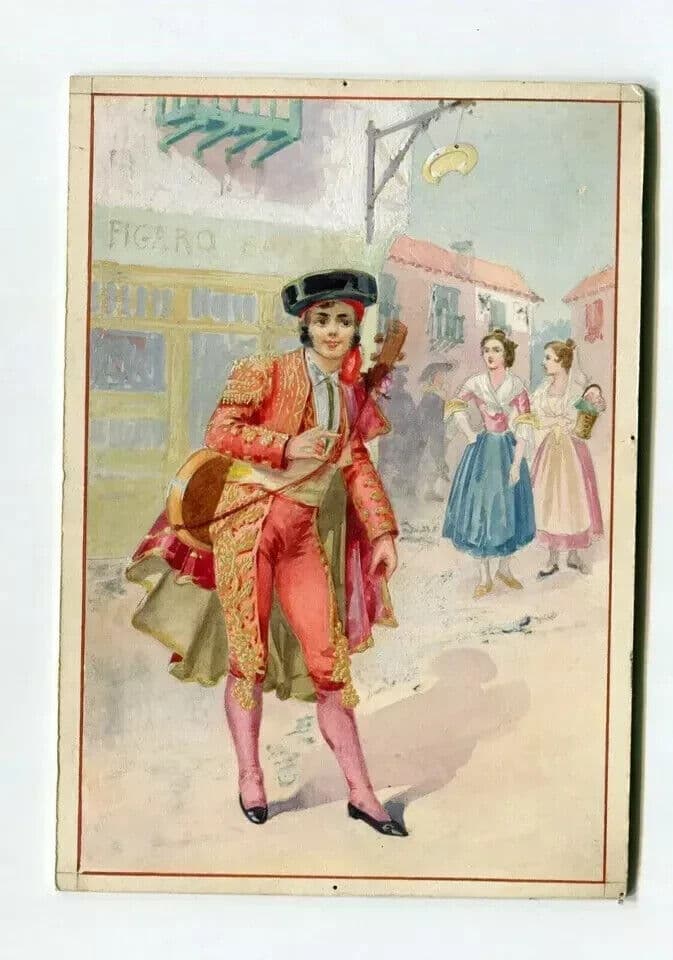 Vintage Drawing Art Deco Gouache Illustration Barber of Seville image 5
