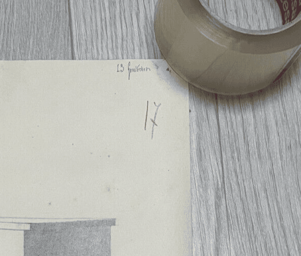 Antique Architecture Original Drawing Architecture, Desk, Sketch image 2