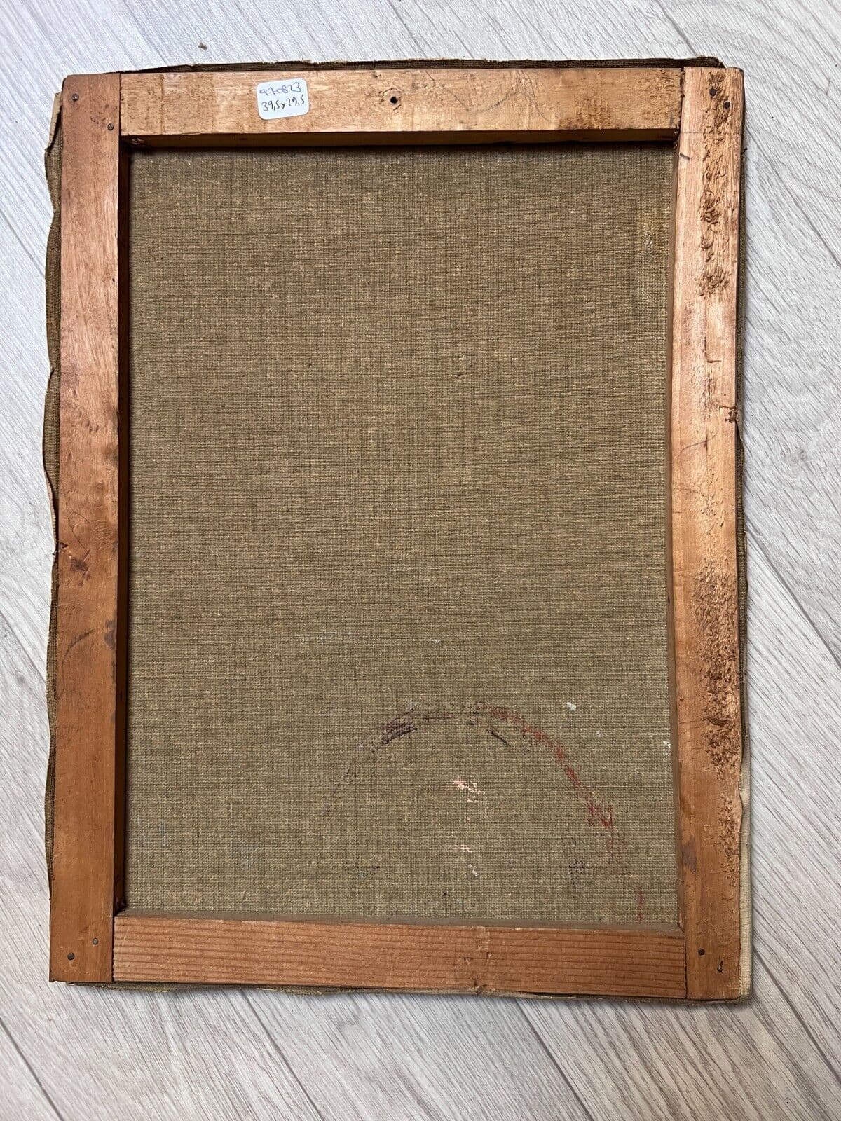 Antique Original Painting canvas signed Man Portrait with Pipe image 7