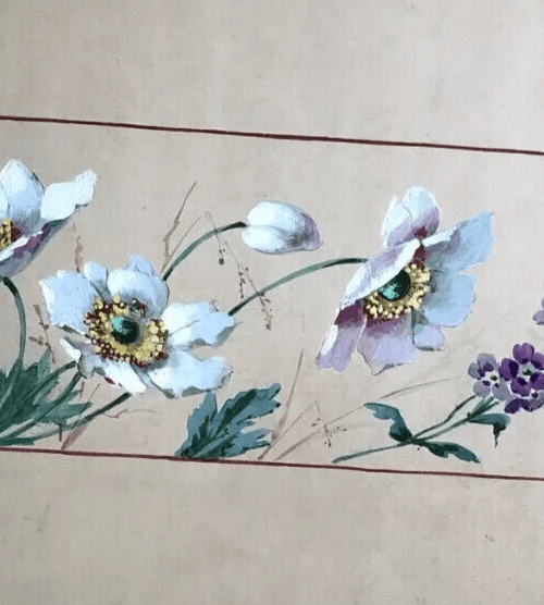 Original Antique 19th century Drawing Flowers Bouquet Floral image 4