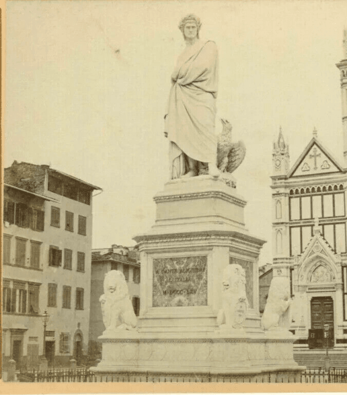 Vintage Stereoview - Giacomo BROGI - Florence. Dante Alighieri del Pazzi c1870 image 2