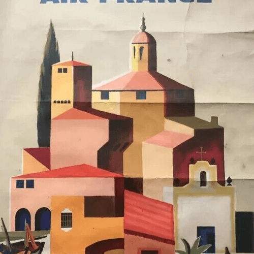 Vintage Poster Air France Poster, Spain, 1960 By François VERNIER Original image 6