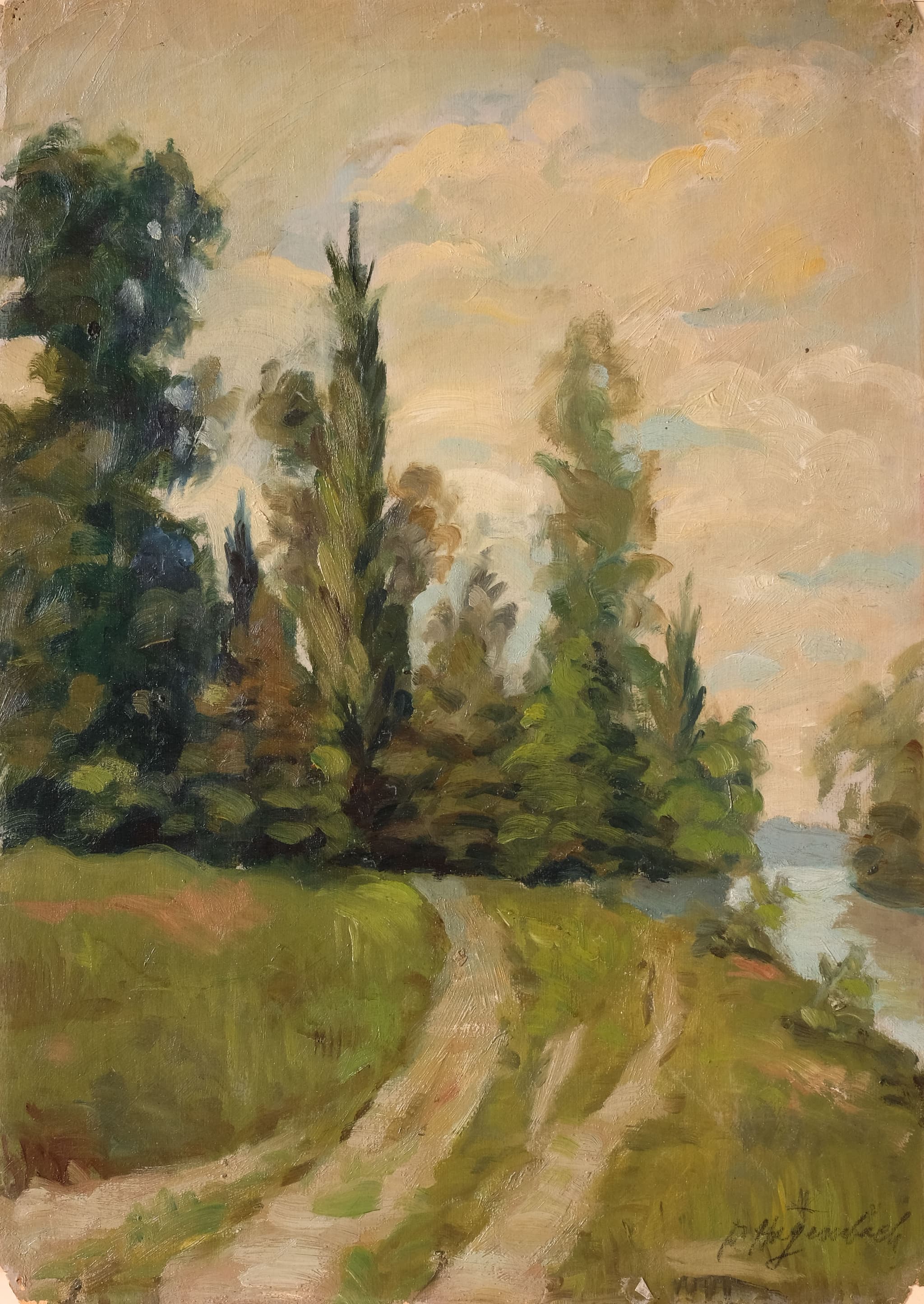 Painting Path to the Forest Landscape image 1