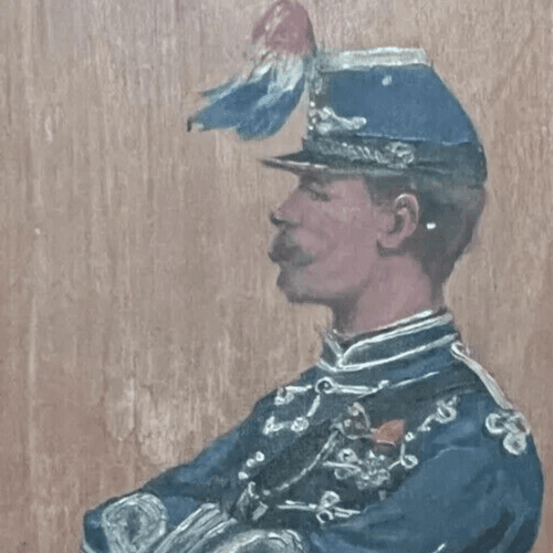 Antique Original Paul PERBOYRE (1851-1929) Military Man Painting image 5