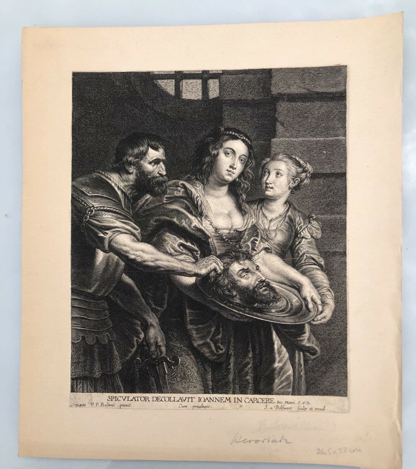 Schelte BOLSWERT (1586-1659) Beheading of Saint John the Baptist Etching image 2