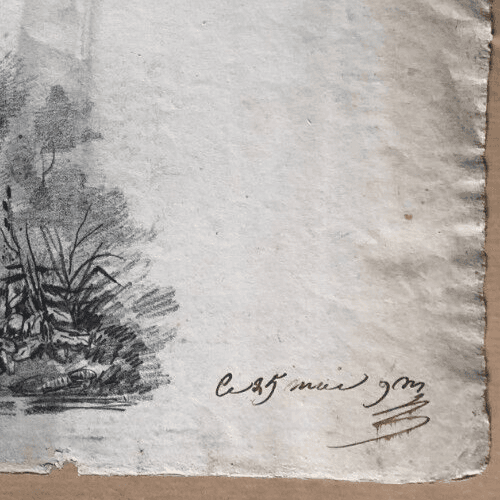 Antique Pencil Drawing Rider, Horses, Polytechnique School 1830 image 5