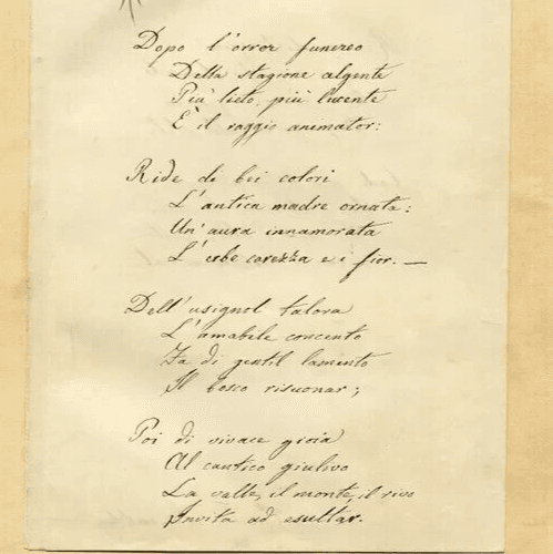 Antique Document Letter Poem Ancient Love Original Smeraldi Oreste image 3
