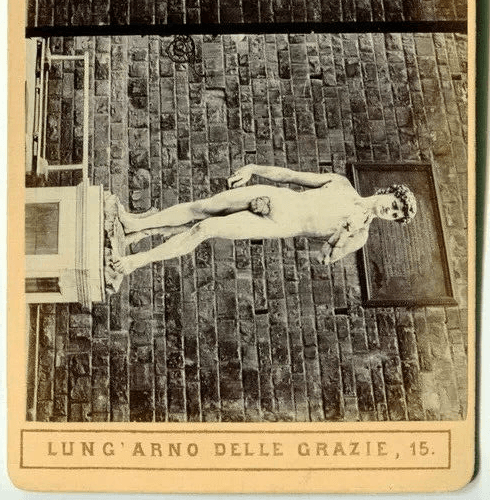 Vintage Stereoview Giacomo BROGI - Florence Il David di Michelangiolo c. 1870 image 4
