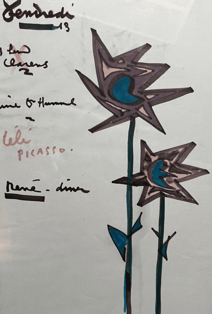 Original Art Contempory Vendredi 13, Flowers Jacques PRÉVERT (1900-1977)
