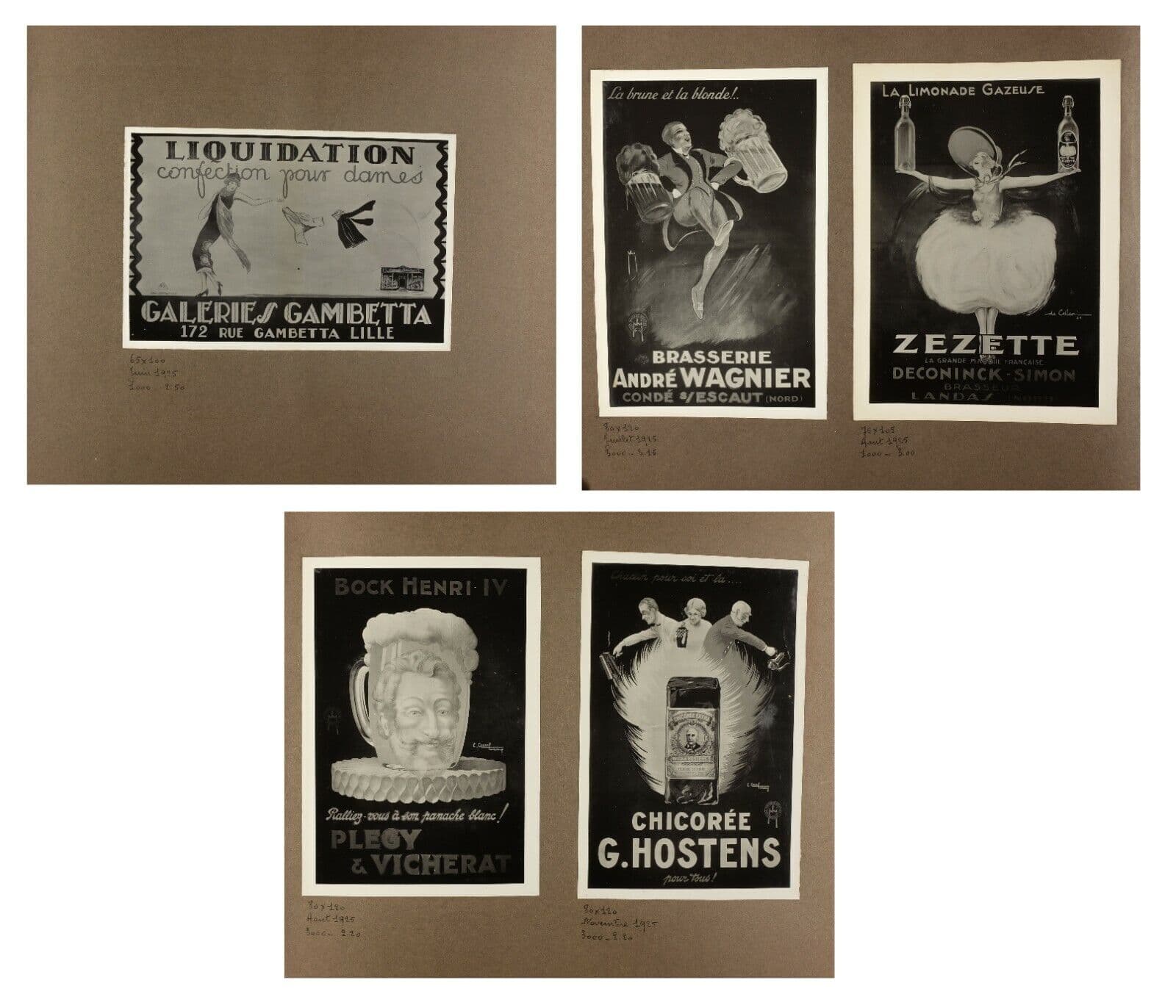 Vintage Photographs Album 1923 Posters, Casiez, Platt, Wilems,Aster, Zezette x60 image 4