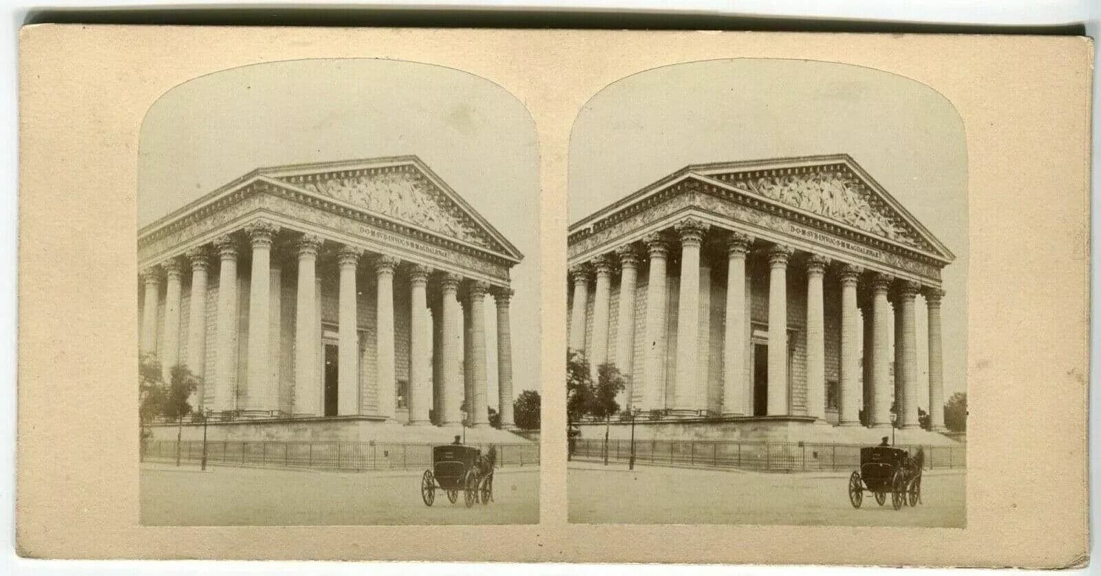 VIntage Stereoview Photograph La Madeleine Paris - Lecocq-Frêné - Albumen 1860 image 5
