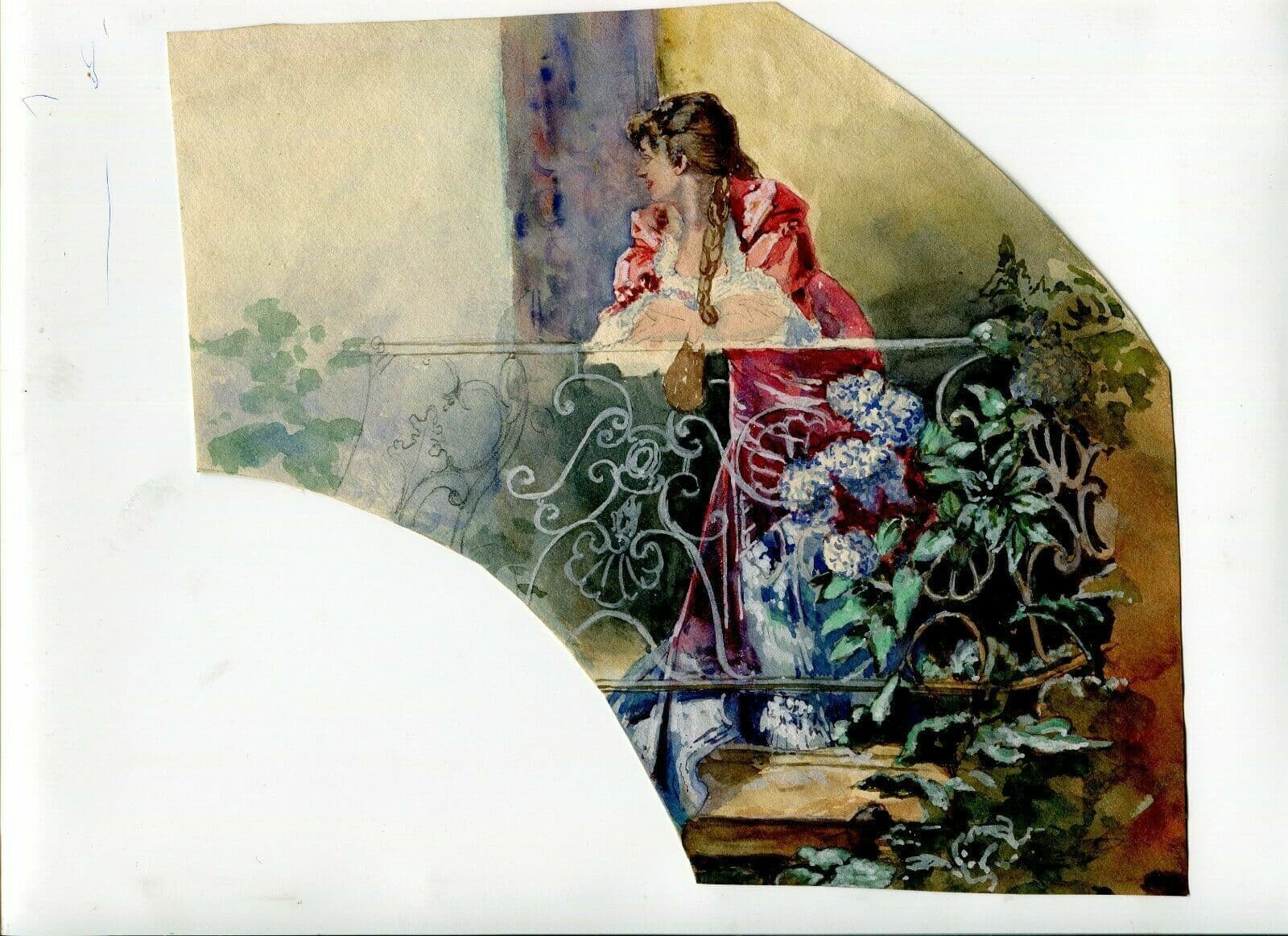 Drawing Woman, Balcony, Project, Fan image 2