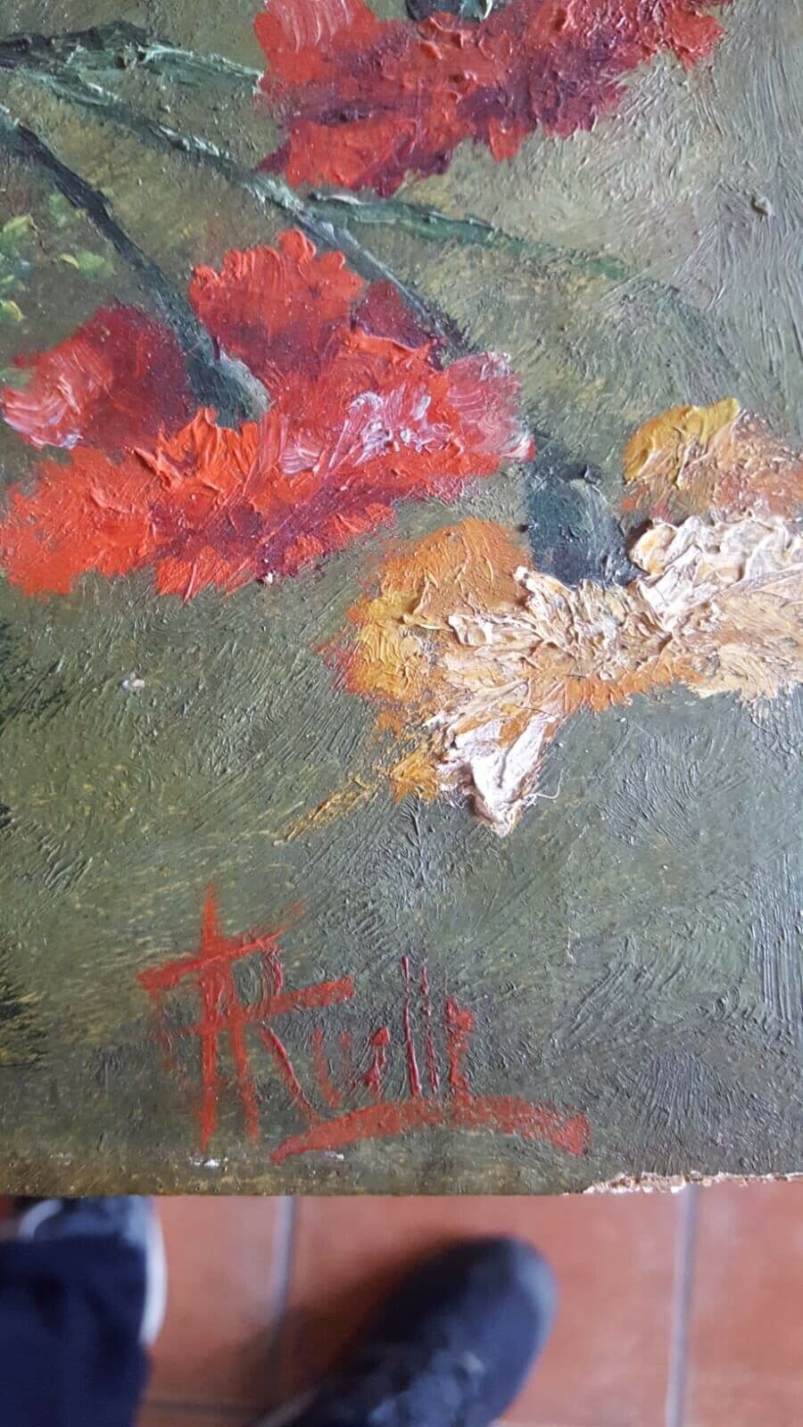 Antique Oil Painting Original Still Life Bouquet of Flowers signed French image 5