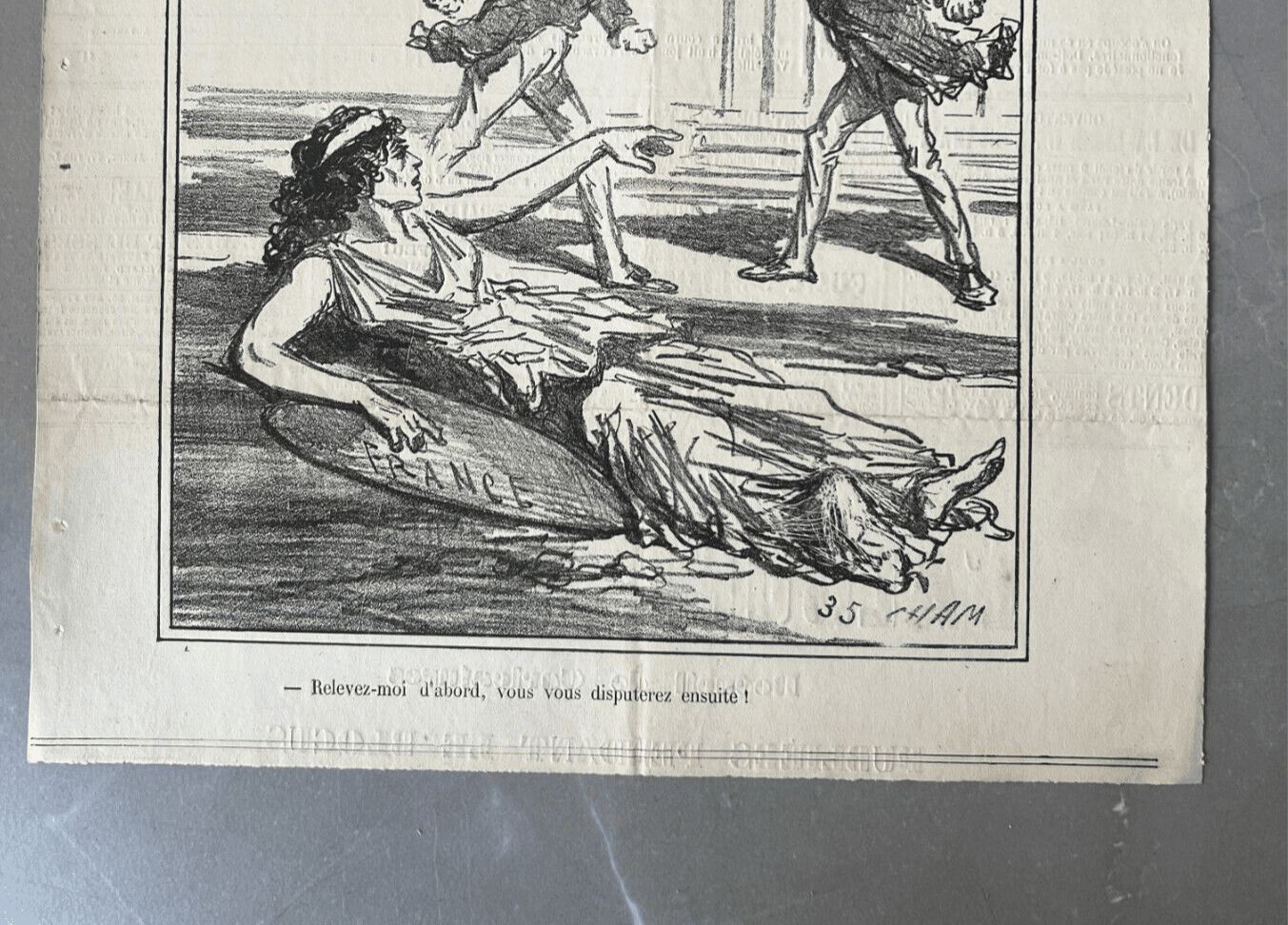 Antique Print 19th century Cham, Relevez moi, Apres le Siege 1835 image 3