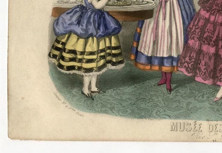 Antique Fashion Illustration - "Musée des Familles" Family Gathering with image 5