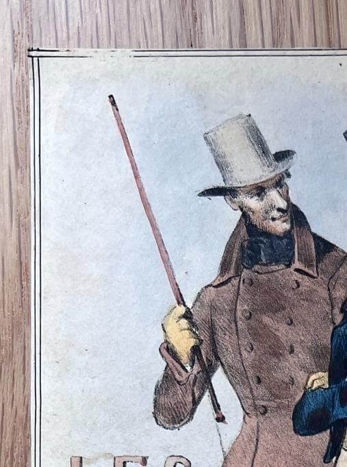 French Antique Illustration - Military Satire - 19th Century image 8