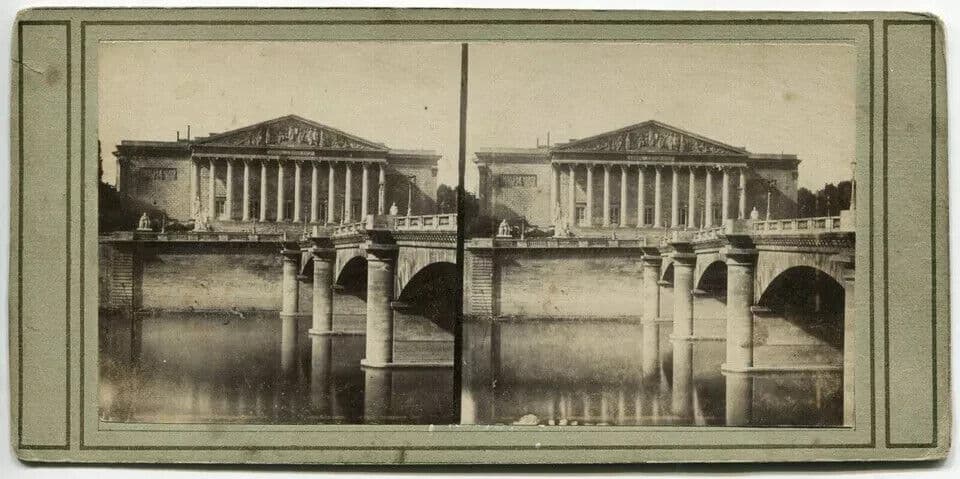 Vintage Stereoview Photograph - Legislature Paris Landscape Albumen c 1860 image 3