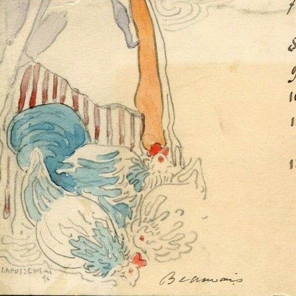 André LAPUSZEWSKI (1874-1933) / J. STALL 1896 Drawing Woman image 2