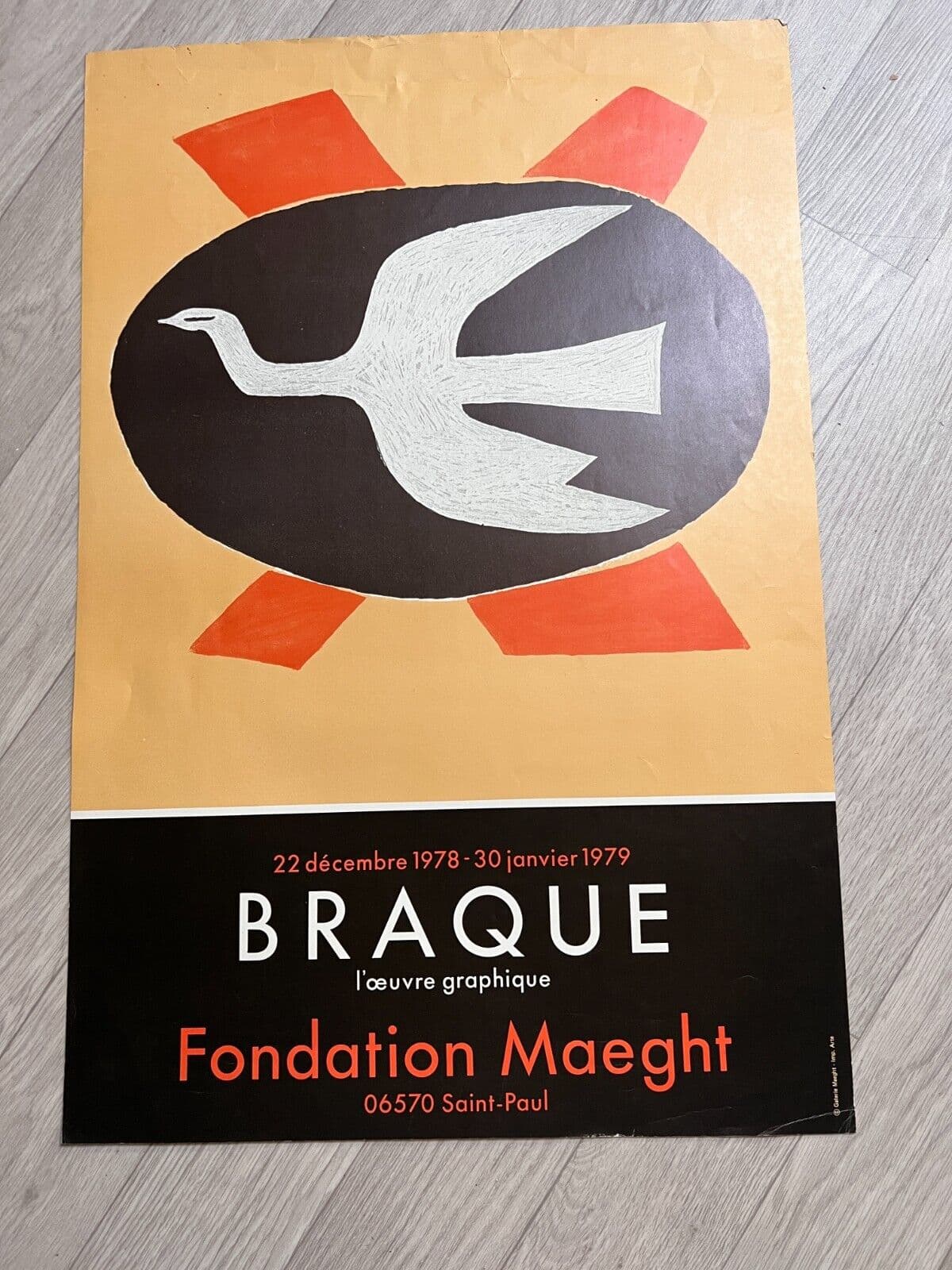 Vintage Poster Georges Braque Exhibition, L'Oeuvre Graphique 1979 image 2