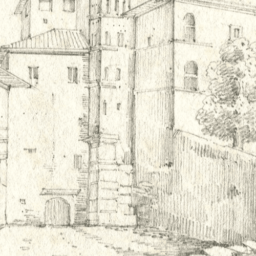Antique Pencil Drawing Original 19th Landscape, Architecture, France, Saint Jean image 4