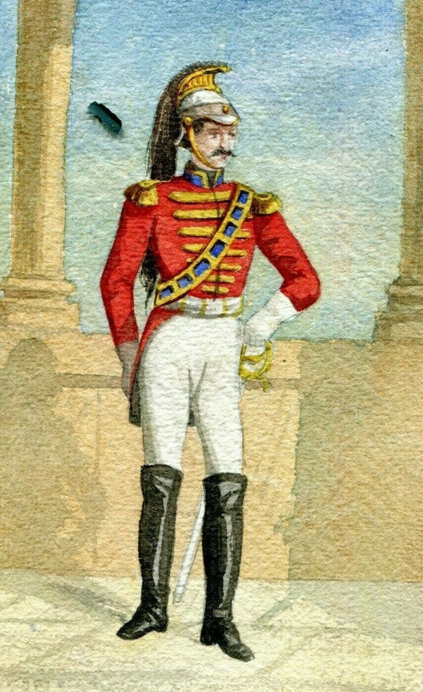 Antique Drawing Original Man Portrait Military Uniform image 1