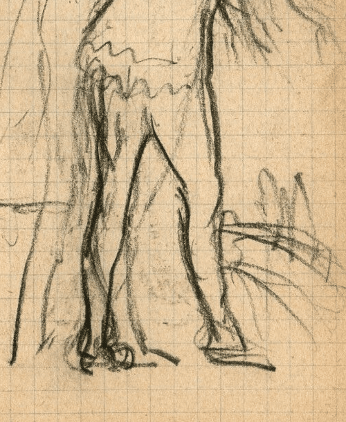 Antique Pencil Original Drawing signed Sketch Couple, Man, Women image 5