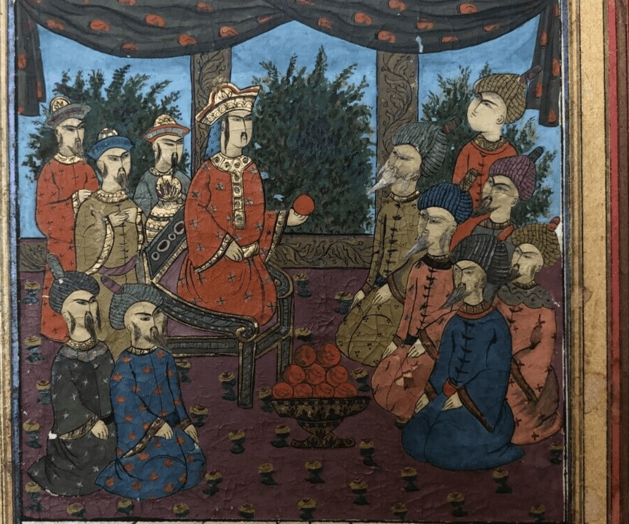 Antique Miniature Original Painting, Persian, Arabic People, King, Iran image 4